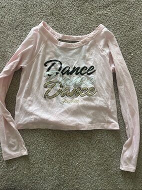 Justice Light Pink Long-Sleeve 'Dance' Tee